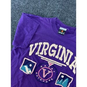 VTG Virginia Great Outdoors T-Shirt Signal Sports Purple 90s Graphic Tee M